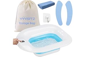 YYYSITZ Electric Sitz Bath, Sitz Bath for Hemorrhoids, Sitz Bath for Postpartum Care, Toilet Seat Tub for Women Men, Sitz Baths Salts Bowl, Sits Bath Soak Pan, Hip Bath Basin, Collapsible, Blue