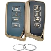 REPROTECTING TPU Key Fob Cover Compatible with 2013-2021 Lexus ES300h ES350 GS350 GS450h IS200t IS300 IS350 LX570 NX200t NX300h RC350 RX350 RX450h (Black/Grey)