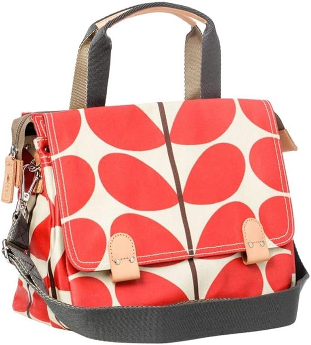 Orla Kiely Red Solid Stem Print Small Zip Satchel Amazon.co.uk Shoes