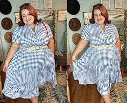 CARCOS Plus Size Dresses for Curvy Women Blue White