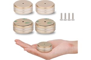 Monosaudio Turntable Isolation Feet Aluminum Speaker Feet 58*22MM with 3M Adhesives/Non-Slip Rubber Ring/M4 Screw Isolation F