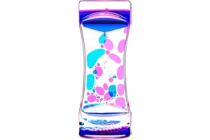 ABIQAQIBA Blue Pink Liquid Motion Bubbler Timer Set of 1 for Kids Adults, Fidget Timers for Sensory Toys, Oil Water Office Desk Toys for Autism Toys, Relaxing Activity, Christmas Stocking Filler Gift