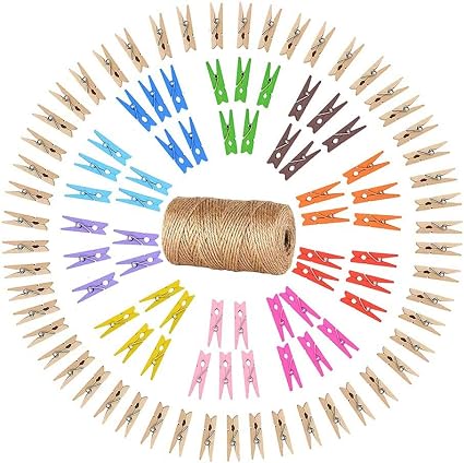 Okaytec - 100 Mini Pinzas de Colores Decorativas – Pinzas para ...