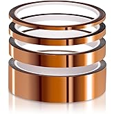 ELEGOO High Temp Tape, 4 Pack Polyimide High Temperature Resistant Tape Multi-Sized Value Bundle 1/8’’, 1/4’’, 1/2’’, 1’’ wit