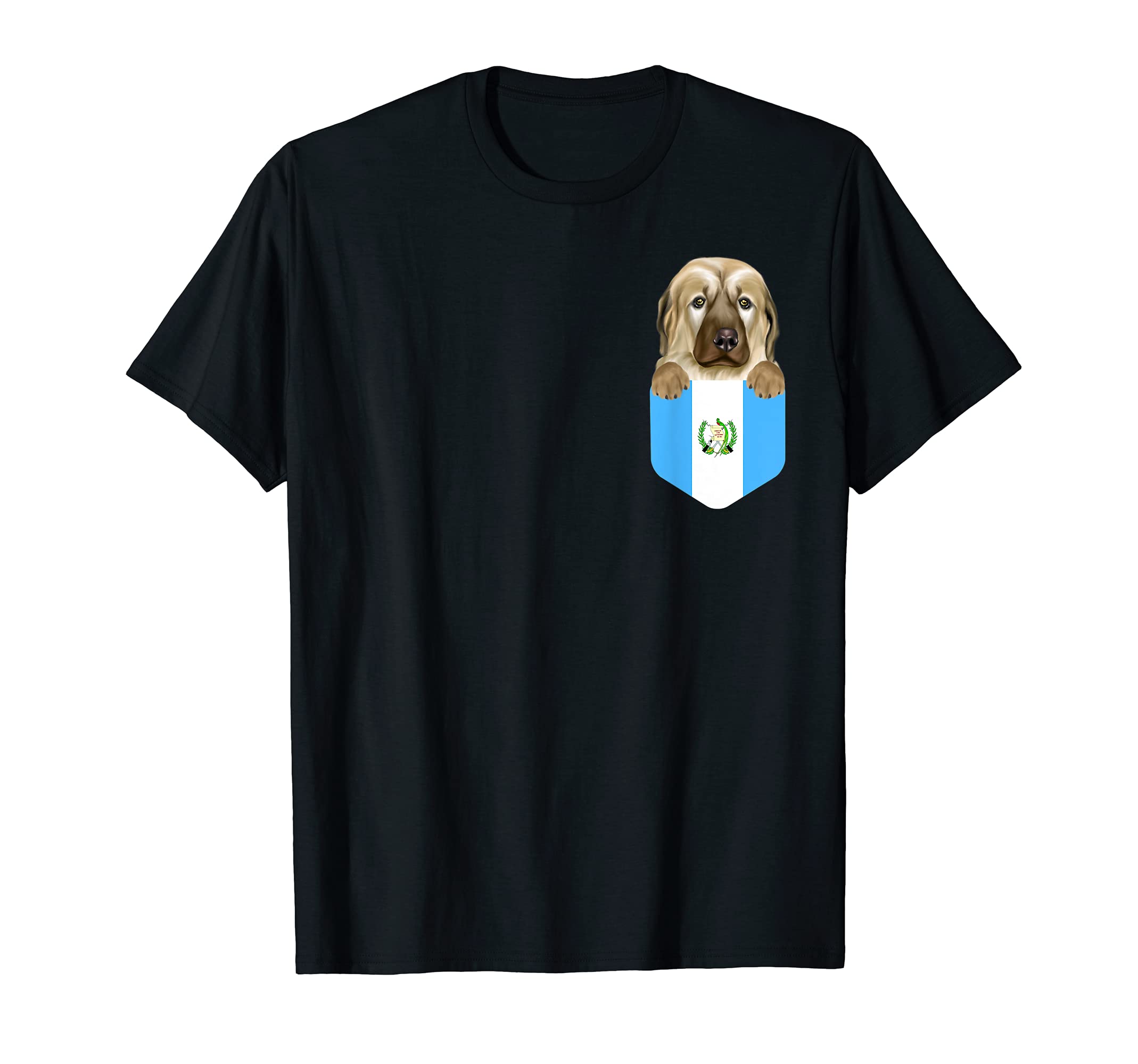 Guatemala Flag Anatolian Shepherd Dog Dog In Pocket T-Shirt