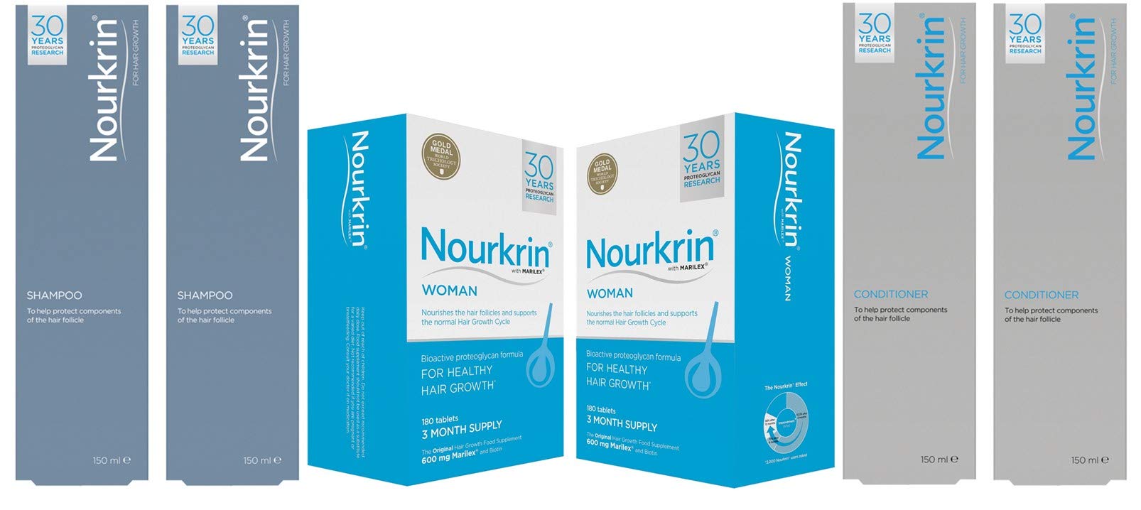 Nourkrin 6 Month Bundle with Shampoo and Conditioner for Women