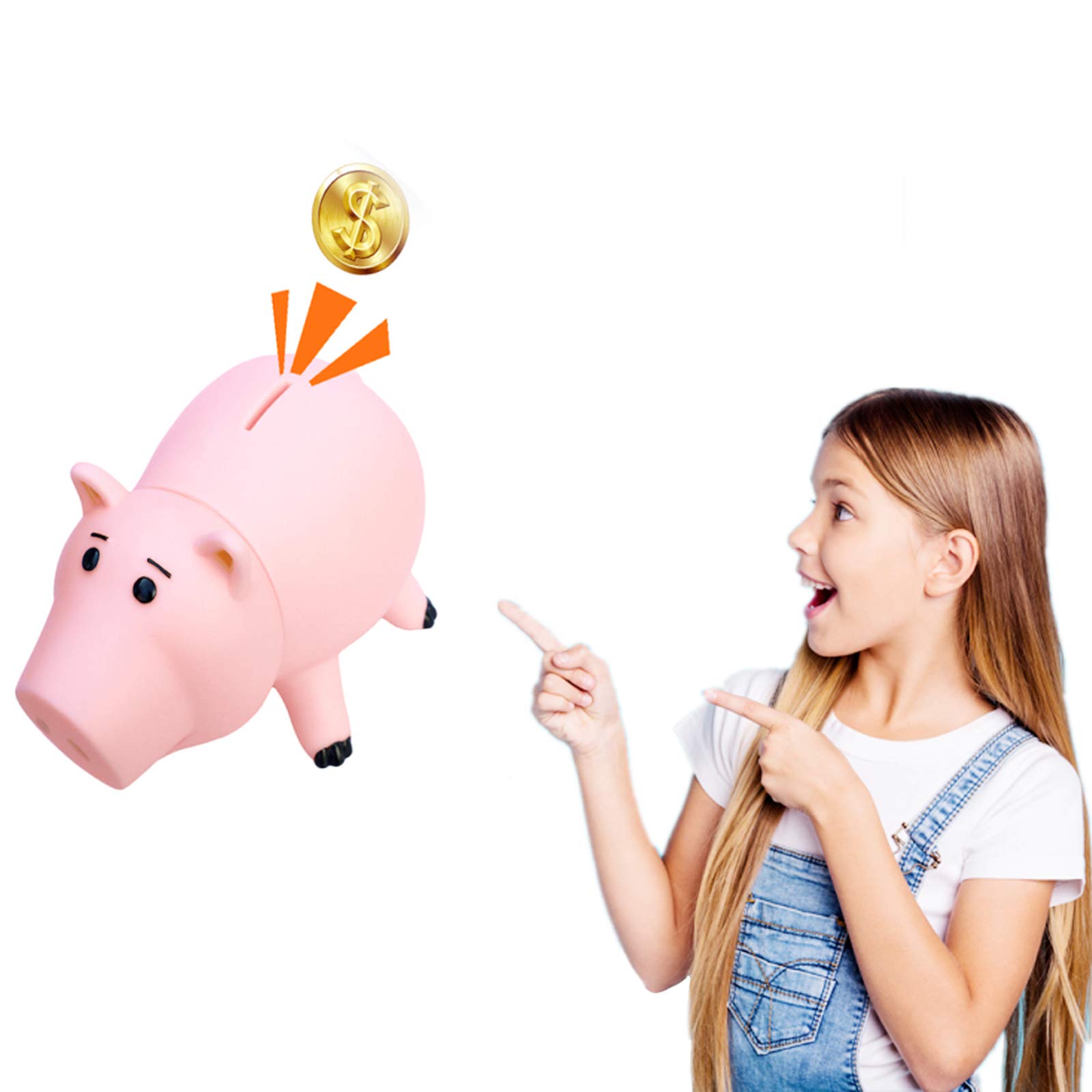 Cute Pink Pig Money Box Plastic Piggy Bank for Kid's Birthday Gift Without Box
