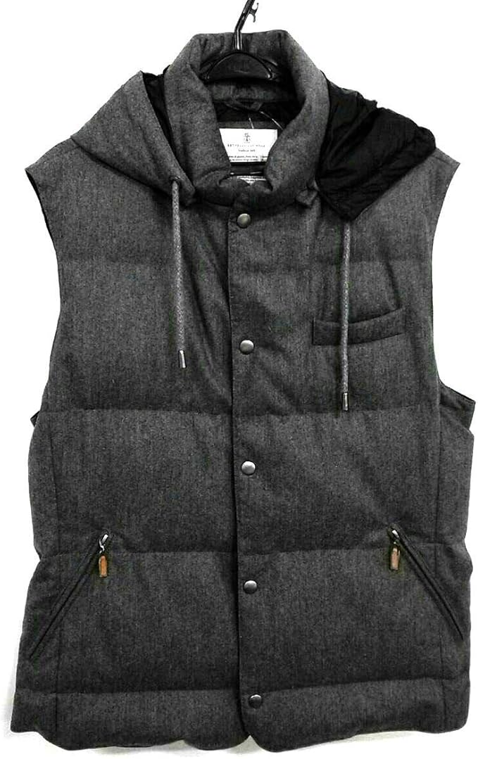 Amazon ブルネロクチネリ Brunello Cucinelli ダウンベスト メンズ グレー 中古 ベスト 通販