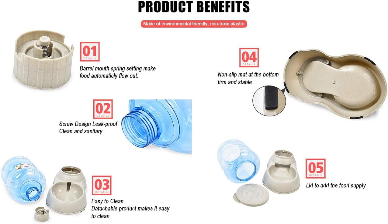 Kitchen & Dining : Pet Feeding Solution Automatic Cat & Dog Cafe Feeder and Water Dispenser in Set with Food Scoop - Ito Rocky 6-Meal Automatic Food Dispenser for Small / Middle Puppy and Kitten : 