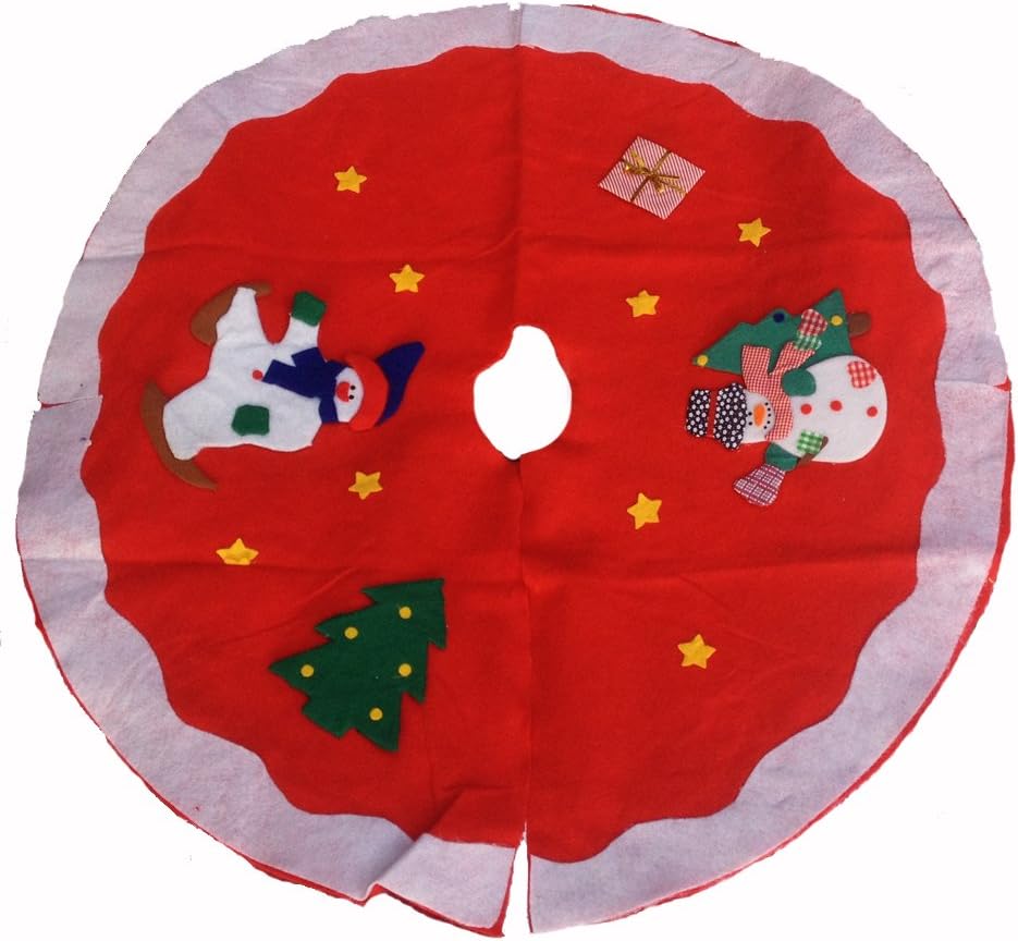 Idena 260159 Tapis de sol rond pour sapin de Noël Rouge Amazon.fr