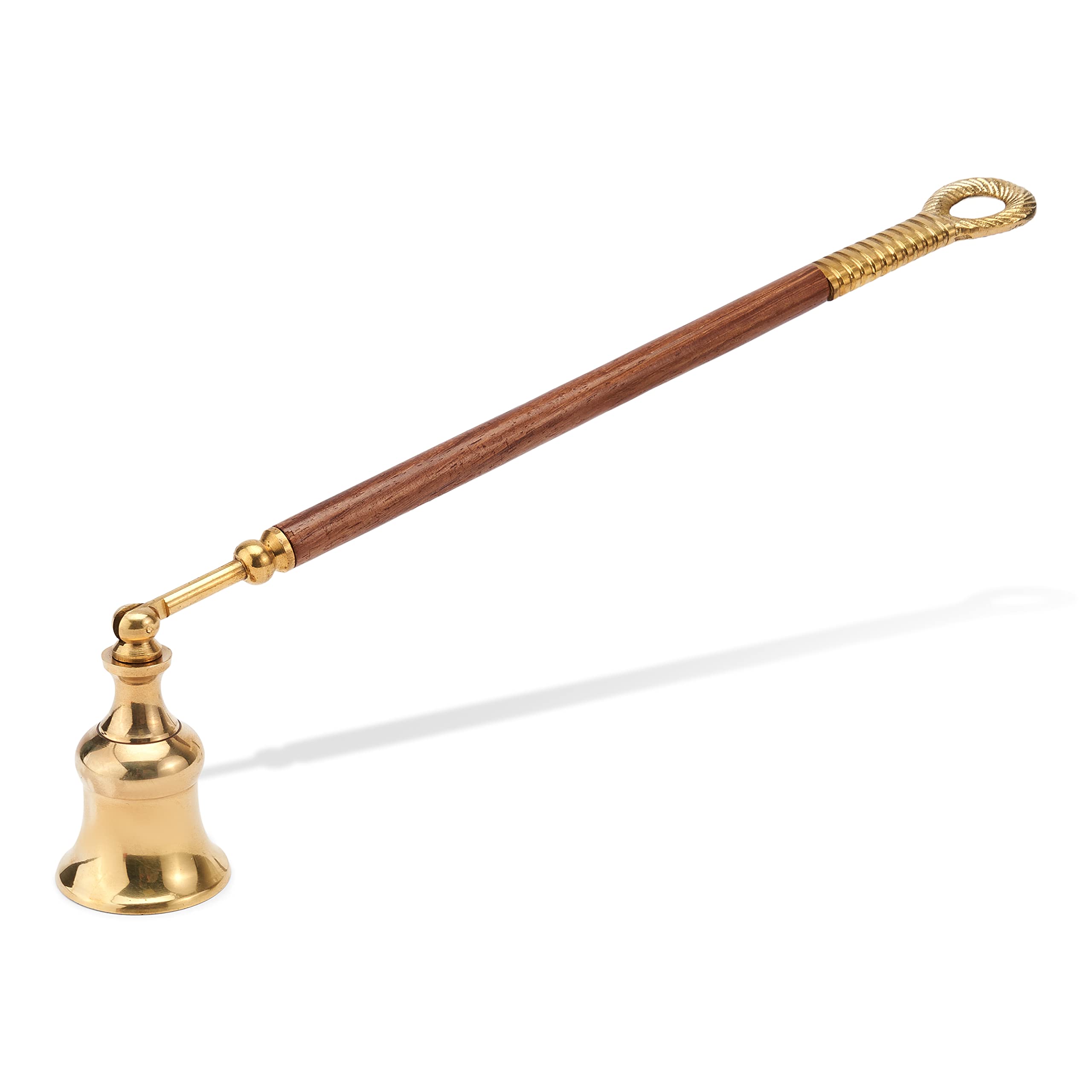 NKlaus Candle Snuffer with Wooden Handle, Gold, 35cm, Candle Accessory, Formal Events, Weddings, Holidays