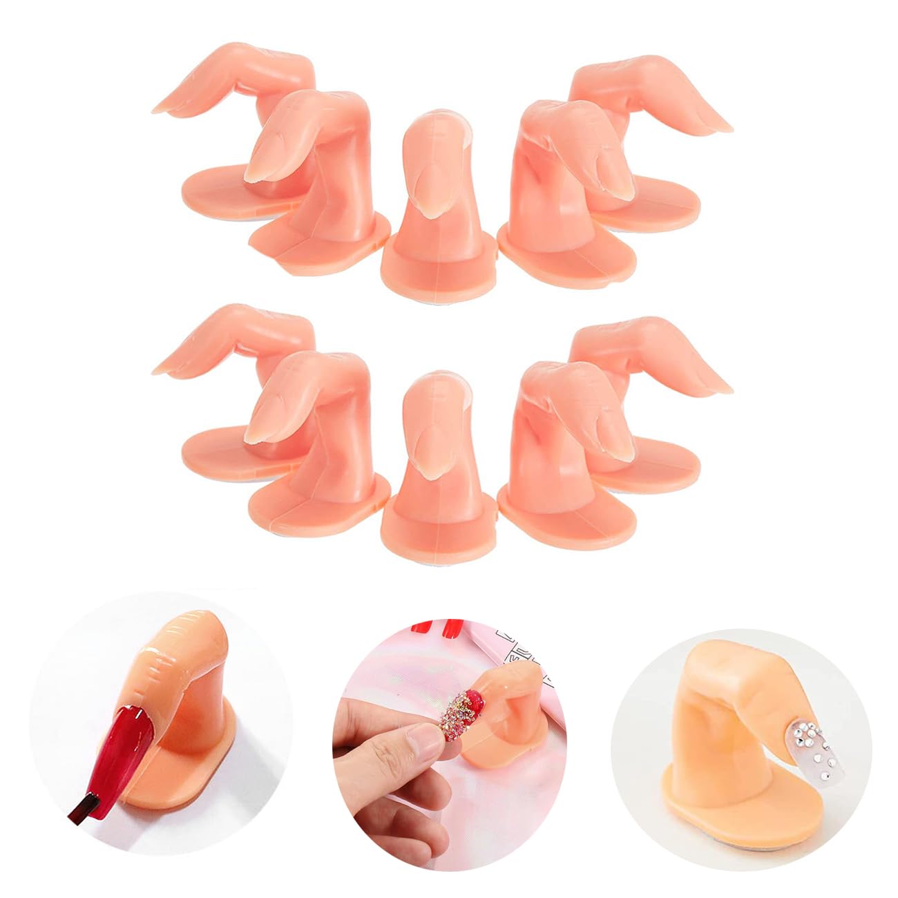 UCLEVER Practice Fingers Decoration Training Fingers for Acrylic, Gel and Nail Art (Pack of 10 Fingers)