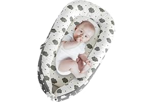 AMAWMW Baby Lounger for Newborn Infant Baby Nest Sleeper for 0-12 Months Portable Adjustable Washable Lounger Cover for Co Sleeping Removable Lounger Pillow Floor Seat for Travel Essentials