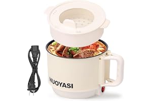Electric Hot Pot with Over Heating and Dry Burning Protection, Nonstick Electric Ramen Cooker, 1.8L 450W, Portable Hot Pot Co