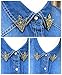 yueton 3 Pairs Golden Bronze Copper Metal Triangle Brooch, Collar Pins Decoration Parts