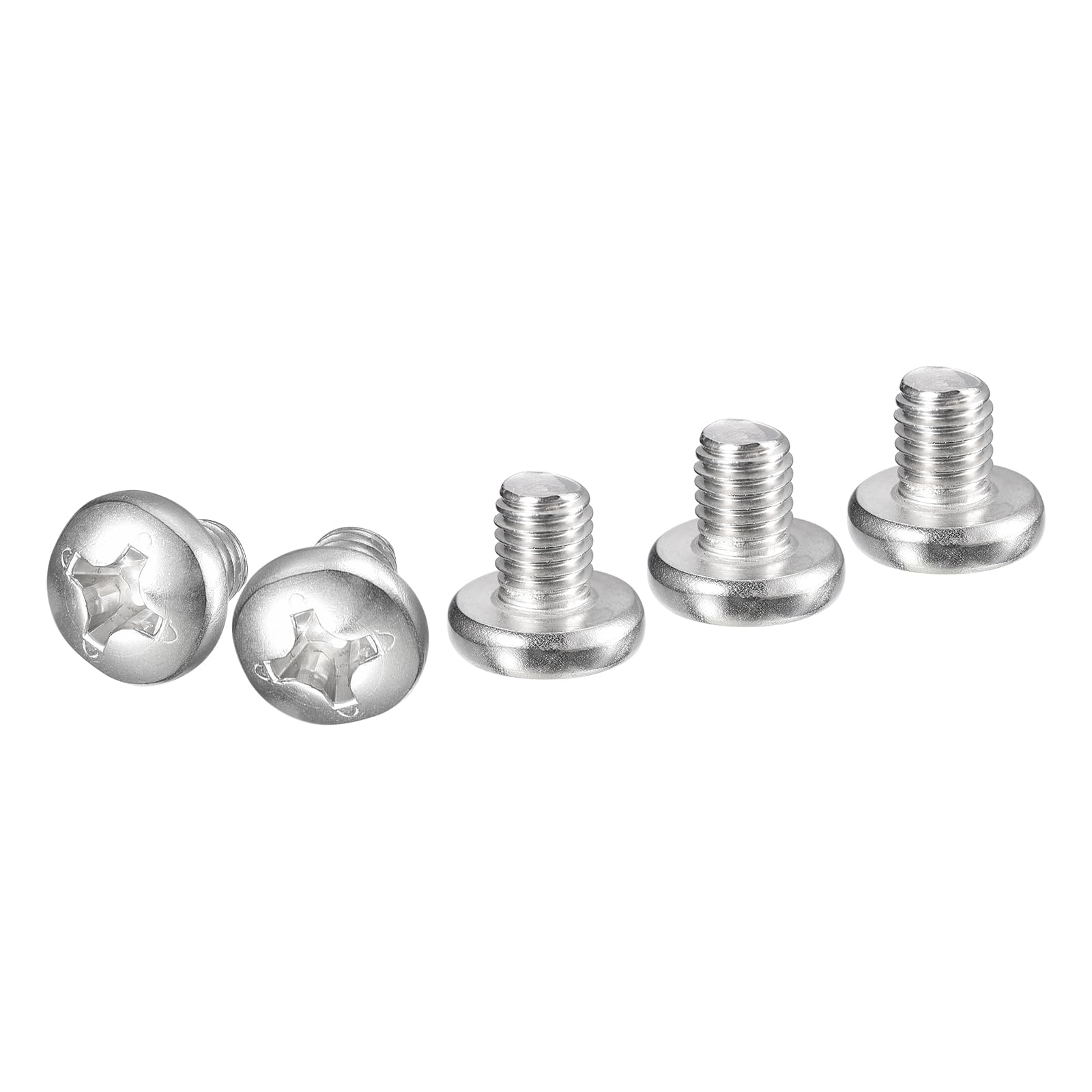 DTGN M8x10mm Pan Head Machine Screws, 10Pcs 304 Stainless Steel, Phillips Drive, Metric Coarse Full Thread, Bright Finish, Screws Bolts Kit — image 1