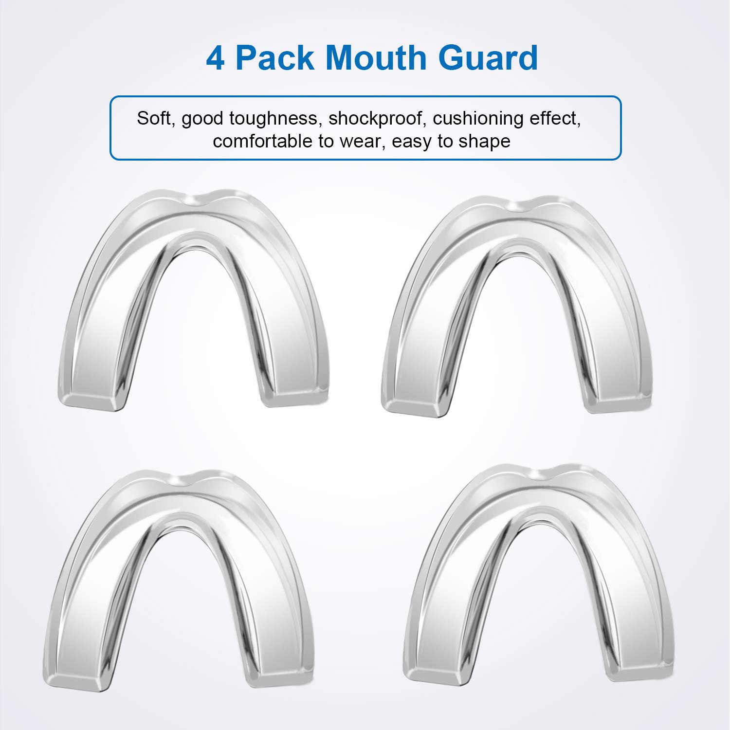 Kids Mouth Guard for Grinding Teeth, Pack of 4 Night sleep Teeth Guards, Eliminates TMJ & Teeth Clenching, Stops Bruxism, Teeth Whitening Tray, Sport Athletic Mouth Guard (kid Size only fit for kids) : Beauty