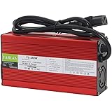 84V 3A Charger 72V Li-ion Battery Smart Charger Used for 20S 72V Li-ion Battery High Power with Fan Red Aluminum Case (84V3A 