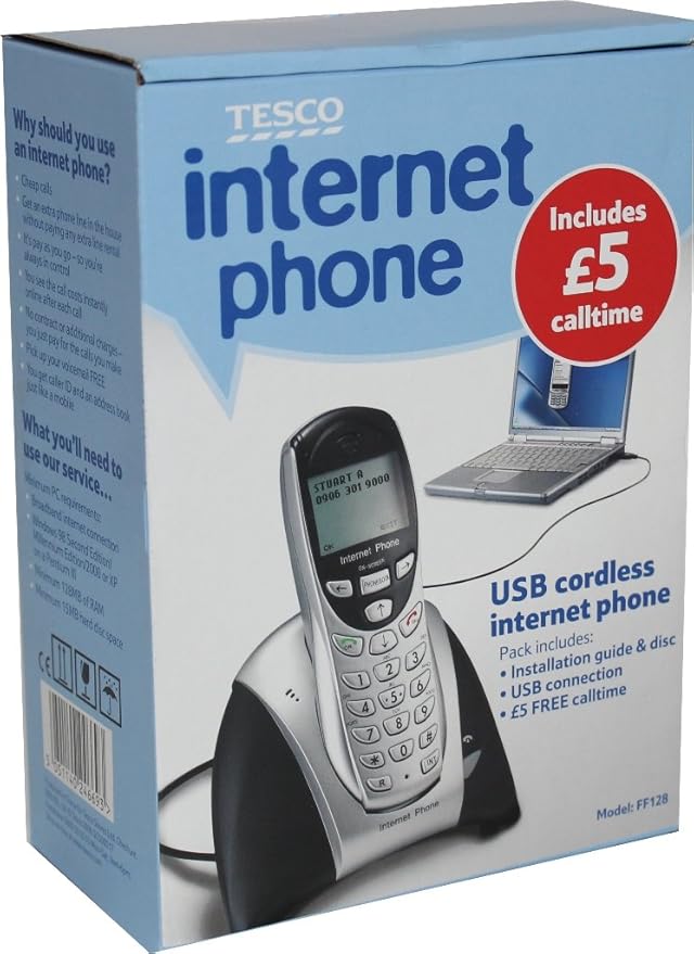 Tesco Cordless USB Telephone for Landline/ Skype Amazon.co