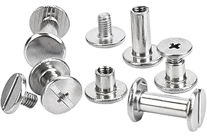 Idomin 10pcs Stainless Steel Binding Chicago Screws Studs Rivets Slotted Belt Screw for Photo Album Desk Menu Fasteners 8.5mm