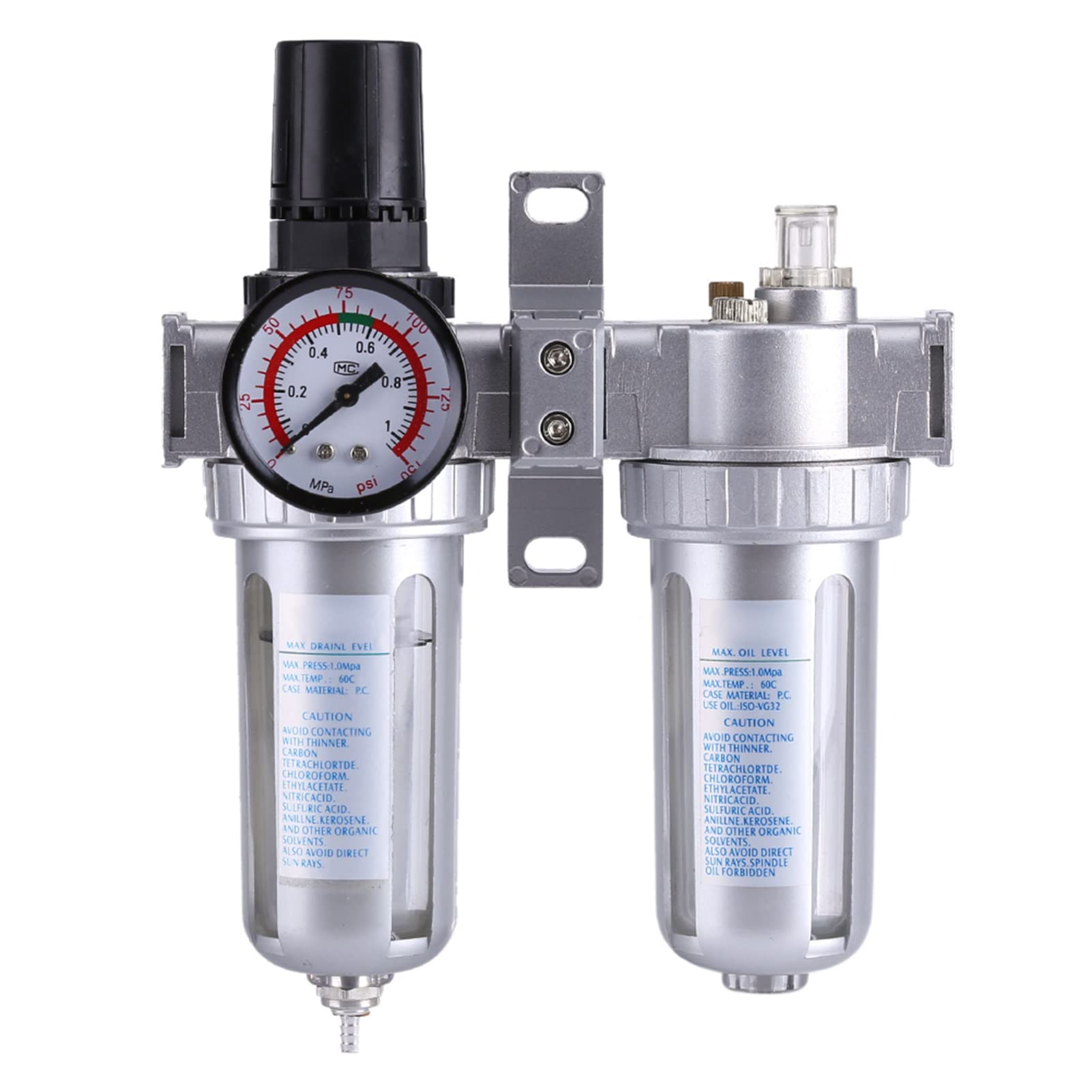 Air Pressure Filter Pneumatic Regulator Water Trap Oil-Water Separator for Air Tools System SFC300 3/8'' Compressor Lubricator Moisture Drain Valve