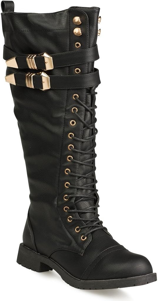 wide calf tall combat boots