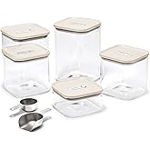 Caraway 13-Piece Glass Airtight Food Storage Containers with Lids – Non-Toxic, BPA-Free Kitchen Storage Containers – Stackable, Space-Saving Airtight Containers for Dry Goods and More - Cream