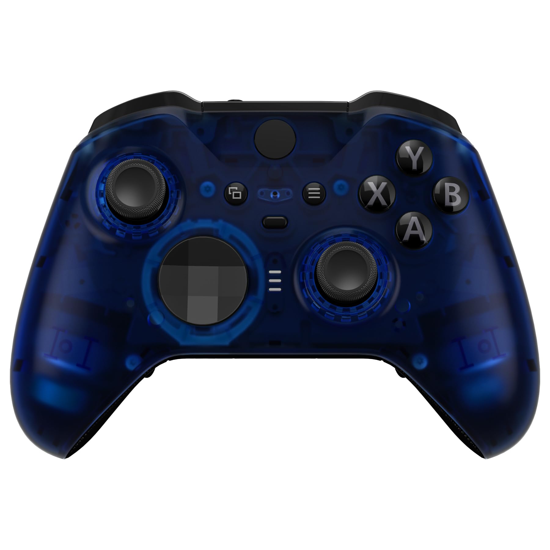 Photo 1 of eXtremeRate Clear Blue Replacement Faceplate Cover for Xbox One Elite Controller Series 2 (Model 1797), Custom DIY Front Housing Shell Case & Accent Rings for Xbox Elite Series 2 Core Controller