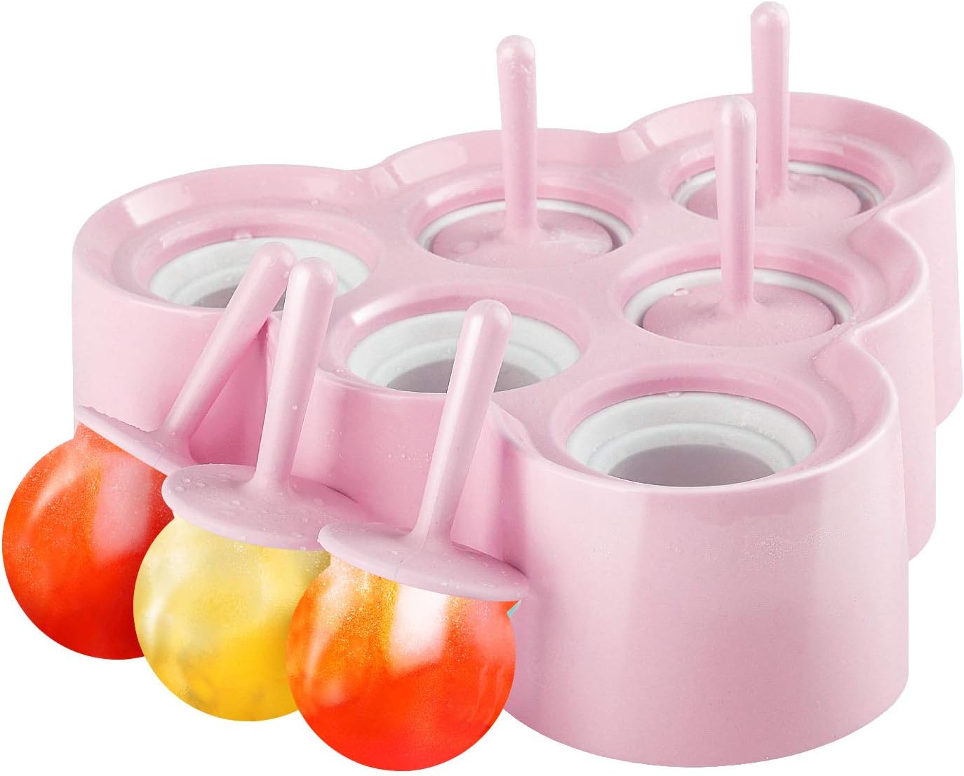 DRAGONTIME 4 Stampi Per Gelato In Silicone Rosa – Fai Da Te Ghiaccioli E Popsicle, Anti-goccia, Senza BPA - 3