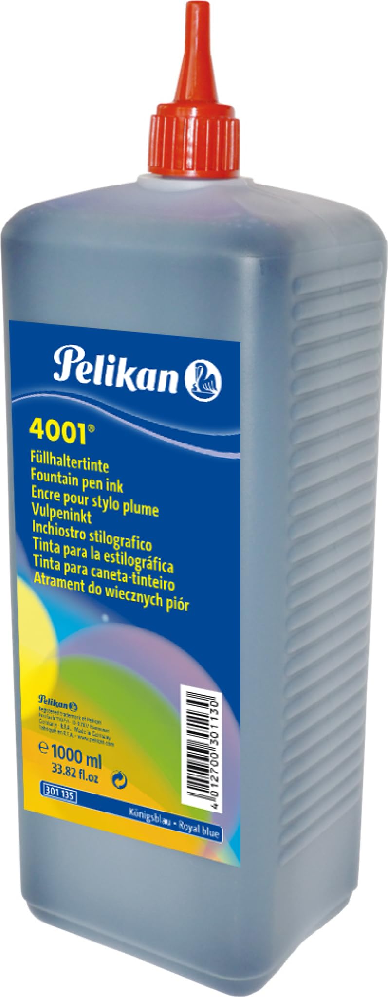 Pelikan 4001 Bottled Ink for Fountain Pens, Royal Blue, 1 Liter, 1 Each (301135) Image