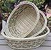 ShopOnNet Rt450181-3: Handwoven Wicker Storage Baskets in Cream and Brown (Set of 3)