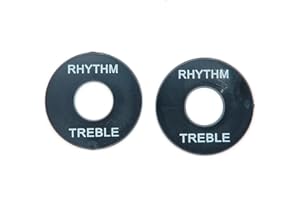 harpfeas 2PCS LP Guitar Toggle Switch Washer Rhythm Treble Ring Plate for Epihone Les Paul Electric Guitar (Black w/White)