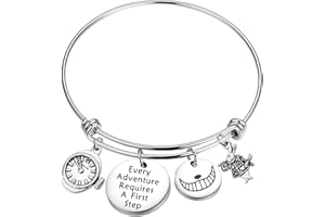 bobauna Every Adventure Requires A First Step Cat Quote Owl KeychainInspirational Gift