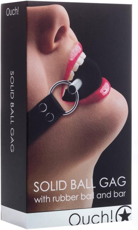 Ouch! Solid Ball Gag Restraining and Bondage Black - Image 4