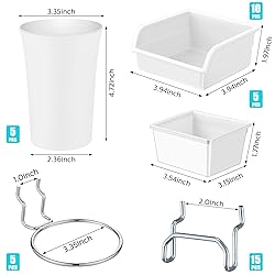 Yookeer 20 Pcs Pegboard Bins and Cups with Hooks