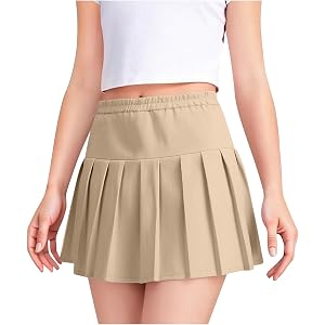 Ayolanni School Uniform Skirts for Girls Adjustable Waist Pleated Tennis Golf Skorts Pull-On Casual Athletic Mini Skirt