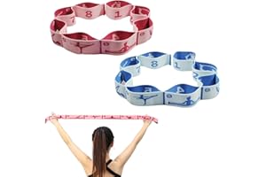 Elastic Yoga Stretching Strap with Loops, CEILIWEN Stretch Straps For Physical Therapy, Pilates Stretch Band, Elastic Exercise Bands, Leg Stretching Strap, Stretch Resistance Bands For Exercise