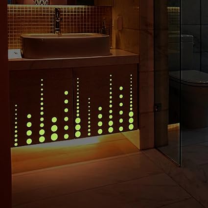 Jaamso Royals Radium Luminous dots Glow in Dark Wall Sticker (PVC Vinyl, 21 cm X 29.7 cm, Night Glow Stickers)