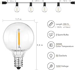 Brightown Outdoor String Lights - 2 Pack Globe