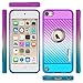 NageBee iPod Touch 7 Case, iPod Touch 5/6 Case with Tempered Glass Screen Protector, Frost Clear [Carbon Fiber] Ultra Slim Soft TPU Cover Case for iPod Touch 7th/6th/5th Generation -Purple/Blue