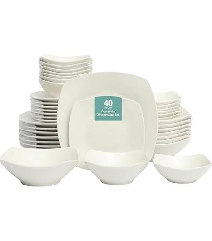 Amazon.com | Gibson Home Zen Buffet Hard Square Porcelain Chip and