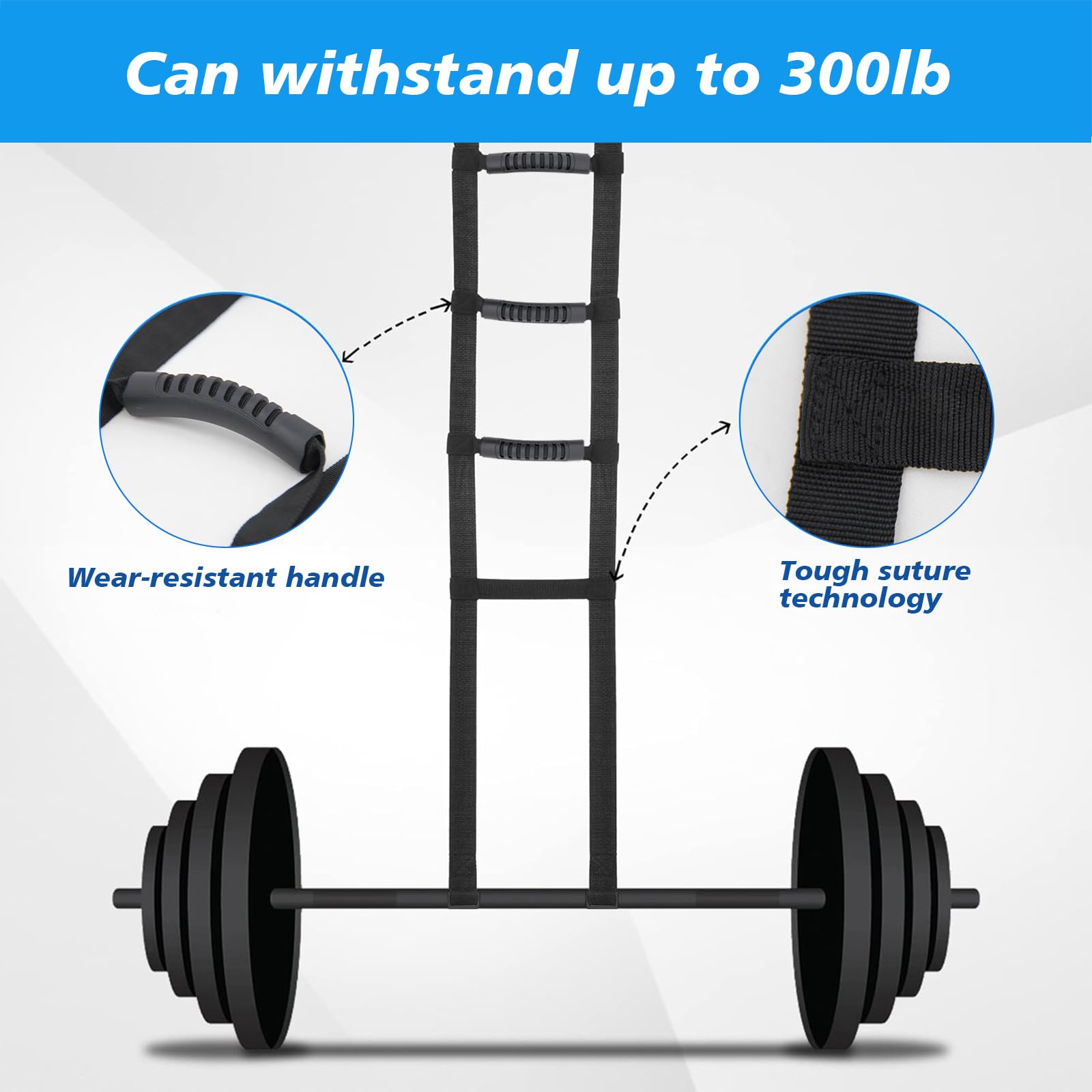 KkaFFe Bed Ladder Assist Pull Up Sit Up with 6 Handles, Adjustable Rope Bed Ladder Strap, Bed Rope Ladder Helper for Seniors, Pregnant, Handicap, Injury