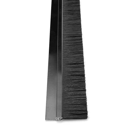 Uxcell Door Bottom Sweep - F-Shape Aluminum Base With 4.8" Black Nylon Brush, 39" X 5.04", Weather & Dust Seal - View #8