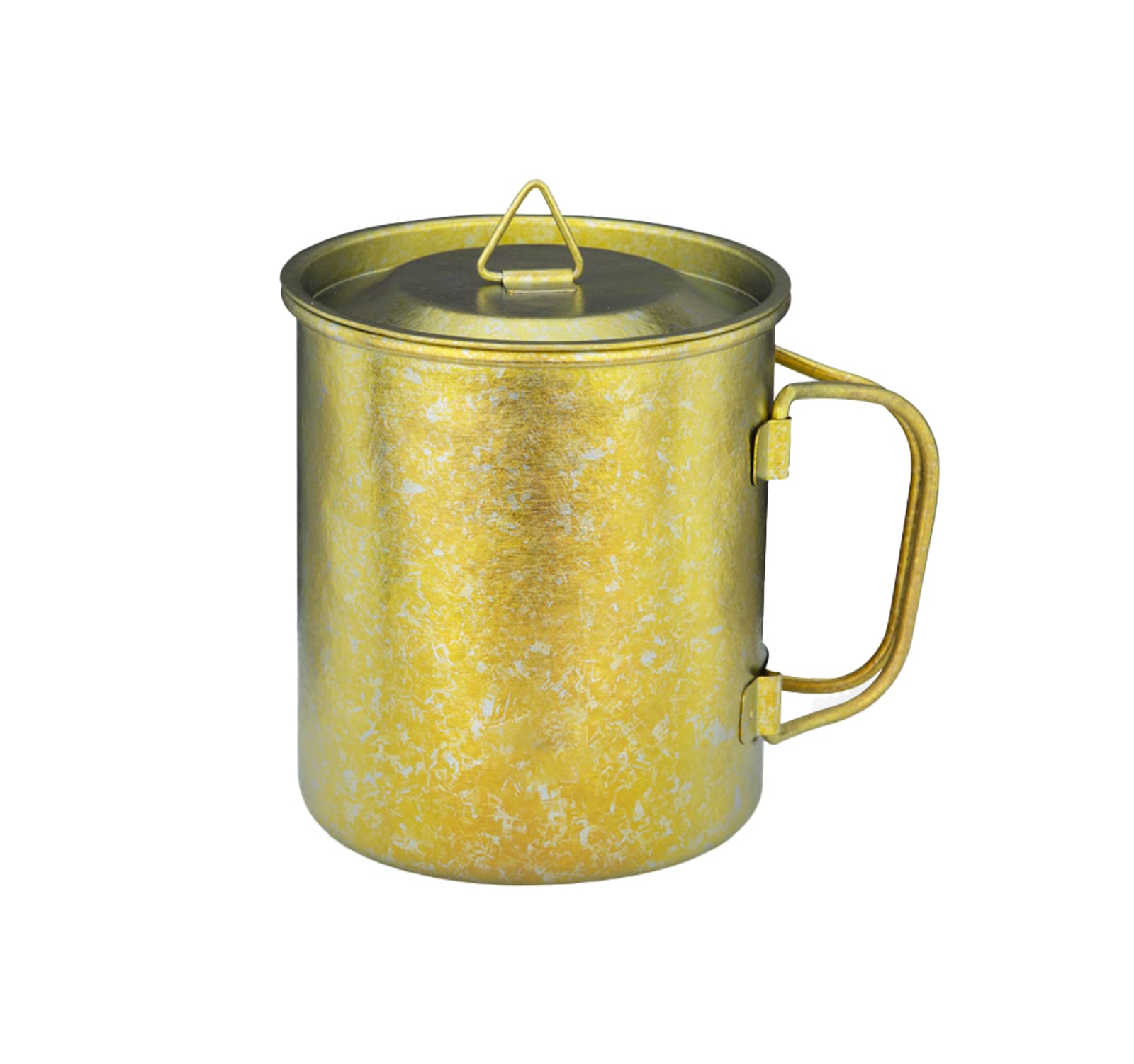 SXSHUOSI 100% Titanium Camping Mug Coffee Mug Beer Mug, Outdoor Collapsible Ultra Light Mug with Lid, 450ML (Gold)