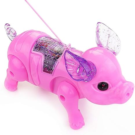 DIYARTS Cute Electric Music Walking Pig 