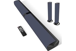 Assistrust Soundbars for TV, 50W Sound Bar, 4 Drivers Sound Bars for TV, Wireless & Wired Soundbar, Detachable Sound Bar (Blu