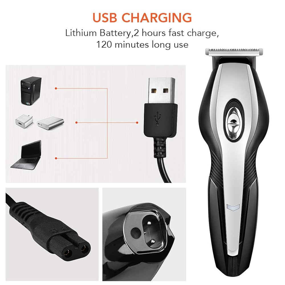 Beard Trimmer for Men, Rechargeable Cordless Kit with Stand Waterproof