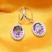Jewelry Set, J.MOSUYA 925 Sterling Silver Plated Rainbow Mystic Topaz Ring Earring Necklace Set for Women