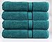 Cotton Craft Ultra Soft 4 Pack Oversized Extra Large Bath Towels 30x54 Teal Weighs 22 Ounces - 100% Pure Ringspun Cotton - Luxurious Rayon Trim - Ideal for Everyday use - Easy Care Machine wash