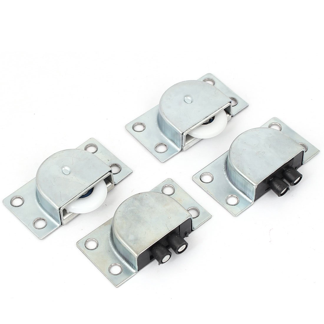 Sourcingmap Wardrobe Closet Single Wheel Sliding Door Roller Silver Tone 4 Pair